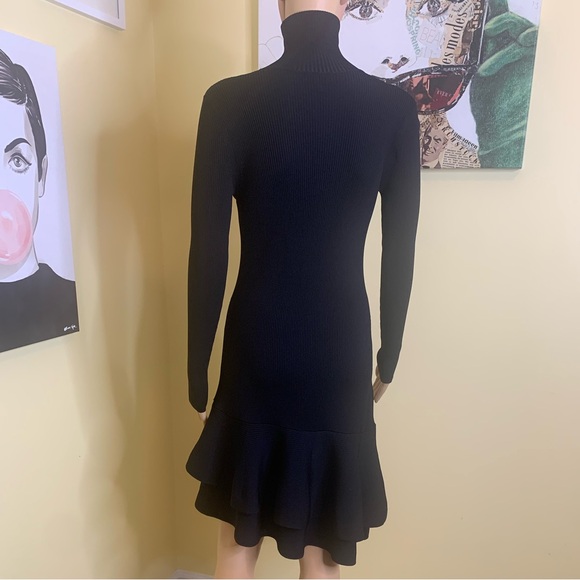 💫HP‼️💫 NWOT REISS Finn Turtleneck Ribbed Knit Dress in Black, Size Medium - Picture 11 of 11